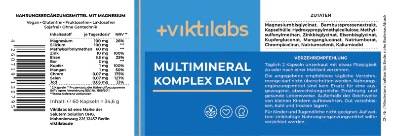 Multimineralkomplex Daily - Deine tägliche Dosis aller 12 hochwertigen essentiellen Mineralien